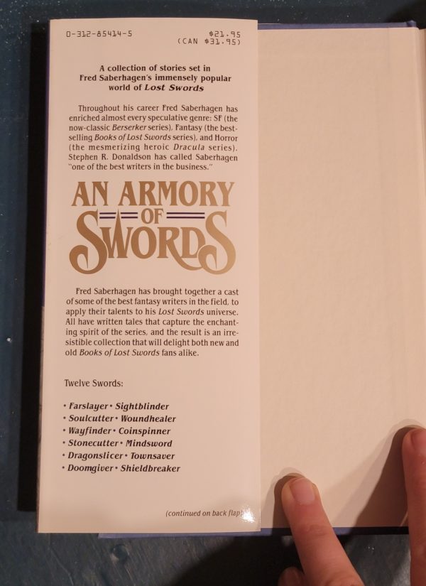 An Armory of Swords edited by Fred Saberhagen 1995 Tor First Edition