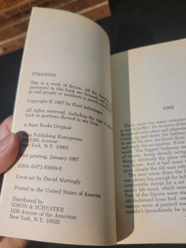 Pilgrim Series by Fred Saberhagen 1987 Baen Books : Pyramids & After The Fact Vintage Paperback Science Fiction