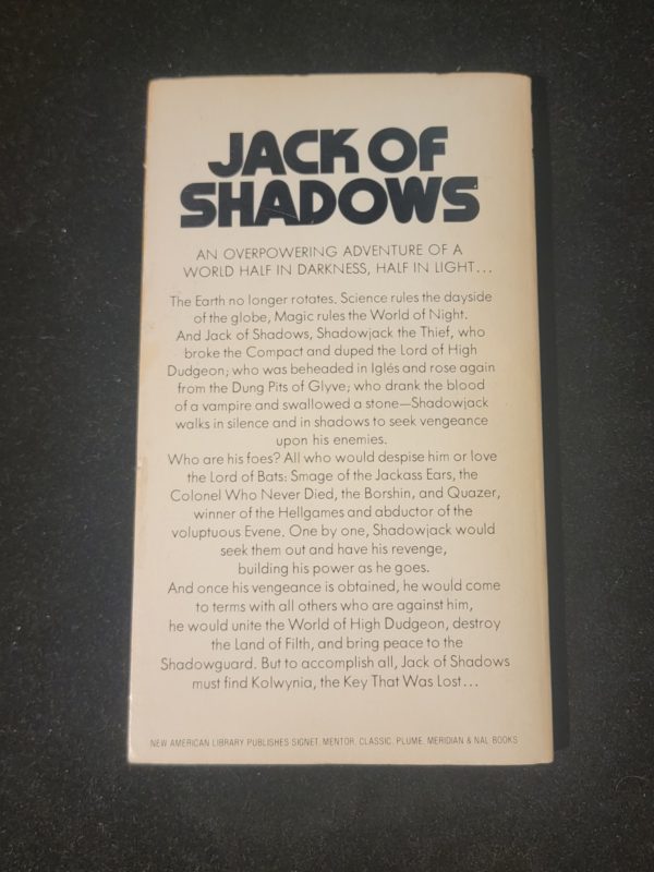 Jack of Shadows by Roger Zelazny Signet E-9370 1972 Science Fiction Vintage Paperback