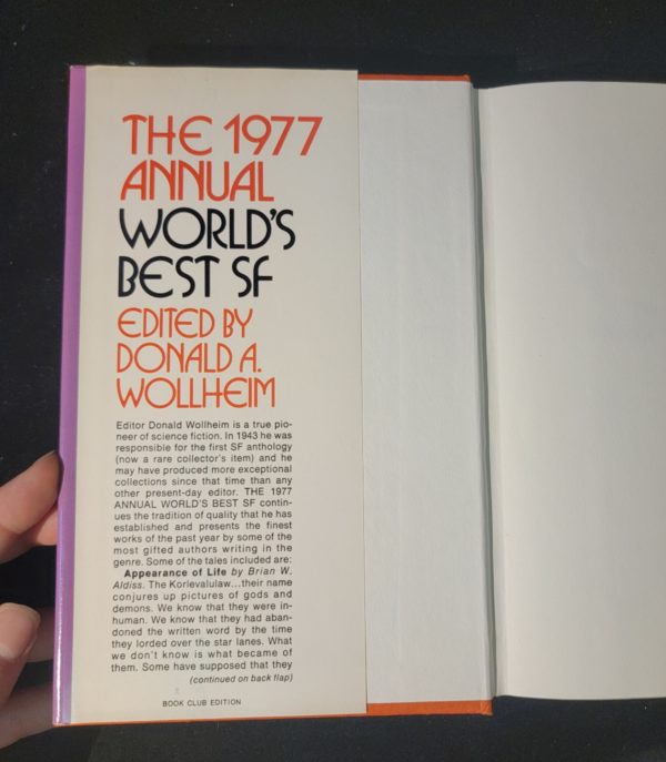 The 1977 Annual World’s Best SF edited by Donald A. Wollheim Book Club Edition