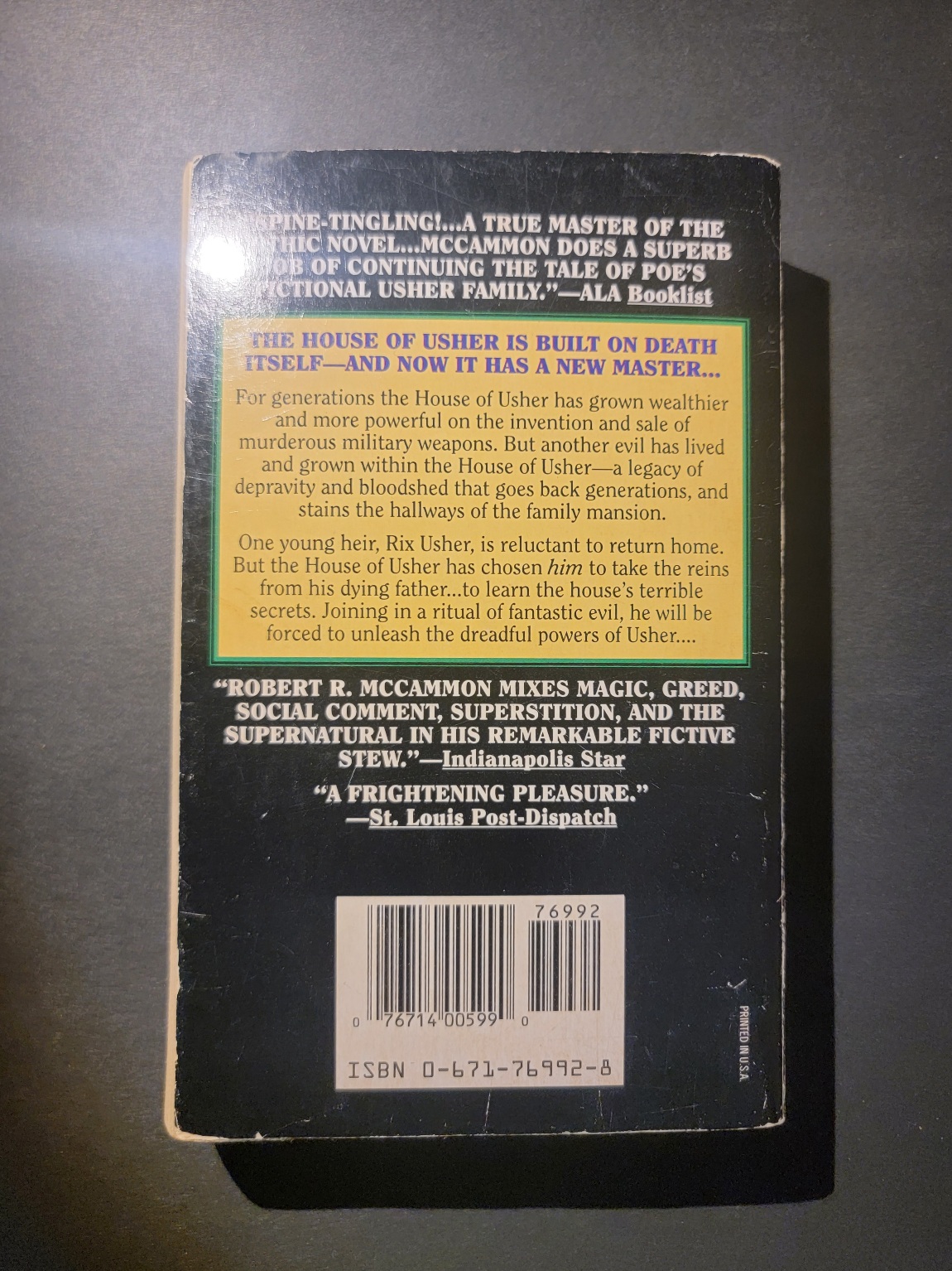 Usher’s Passing by Robert R. McCammon 1992 Paperback