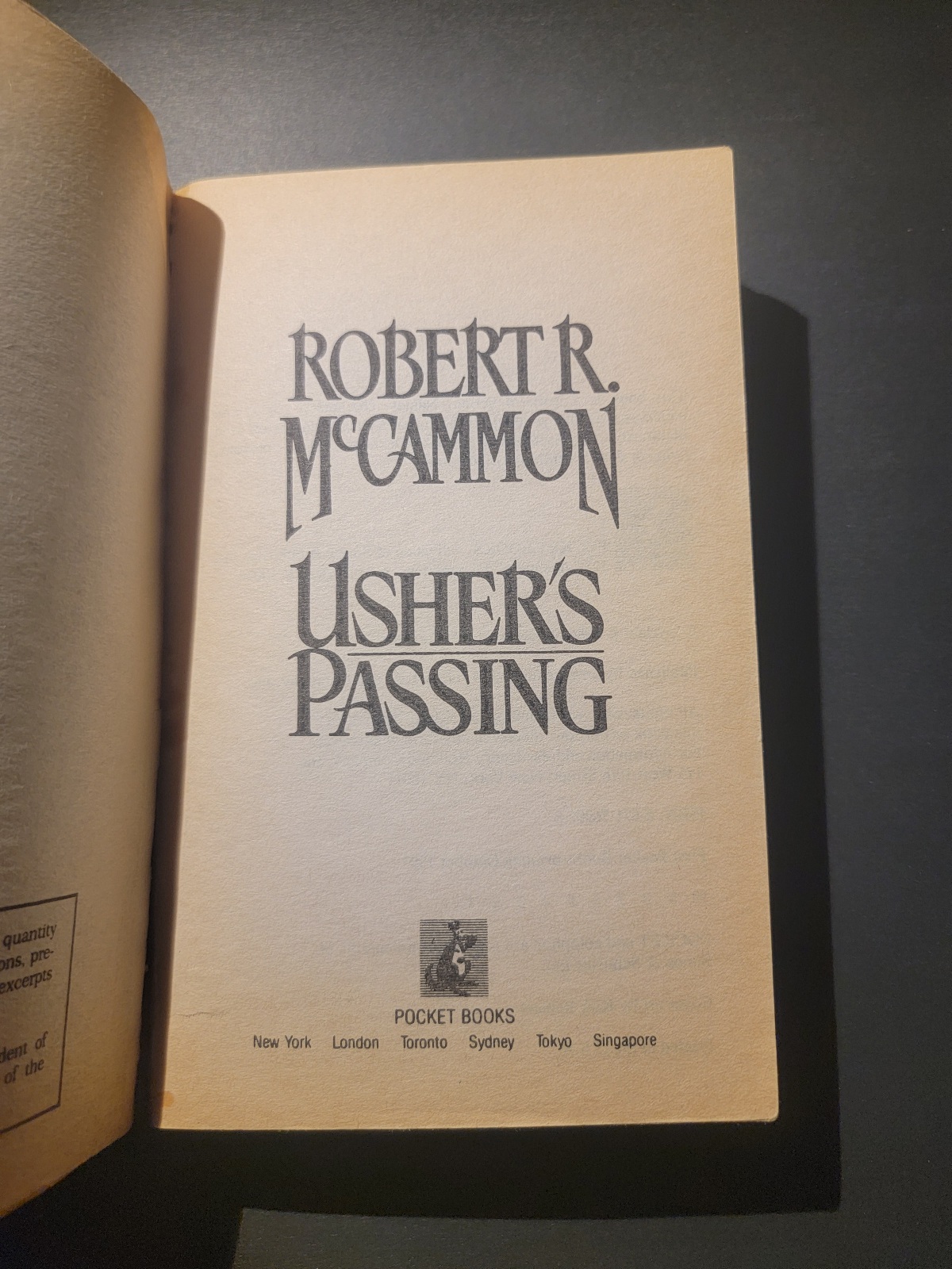 Usher’s Passing by Robert R. McCammon 1992 Paperback