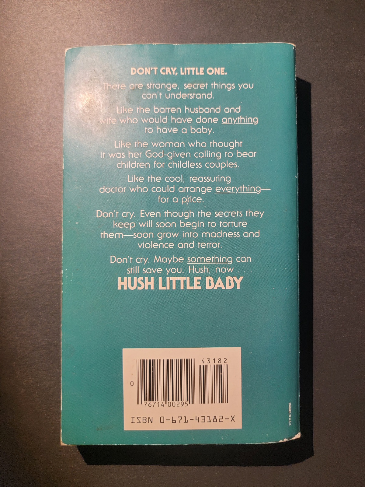 2022Hush Little Baby by Judi Miller 1983 Paperback Horror1202_143952