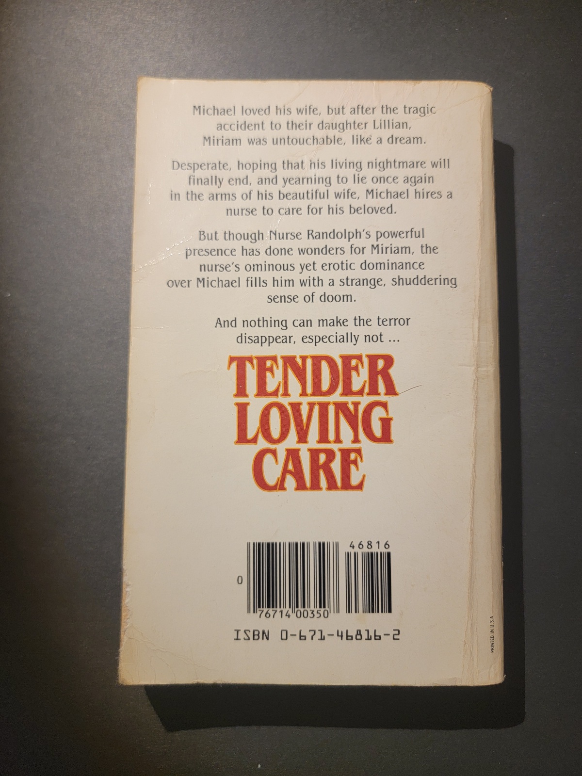 Tender Loving Care by Andrew Neiderman 1984 1st Printing Horror Paperback