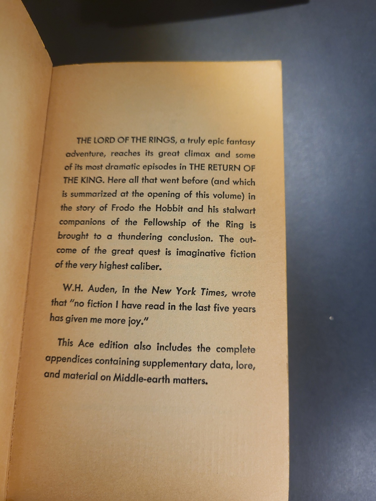 The Lord of The Rings by J.R.R. Tolkien Unauthorized Ace Printing A-4, A-5, A-6 1965