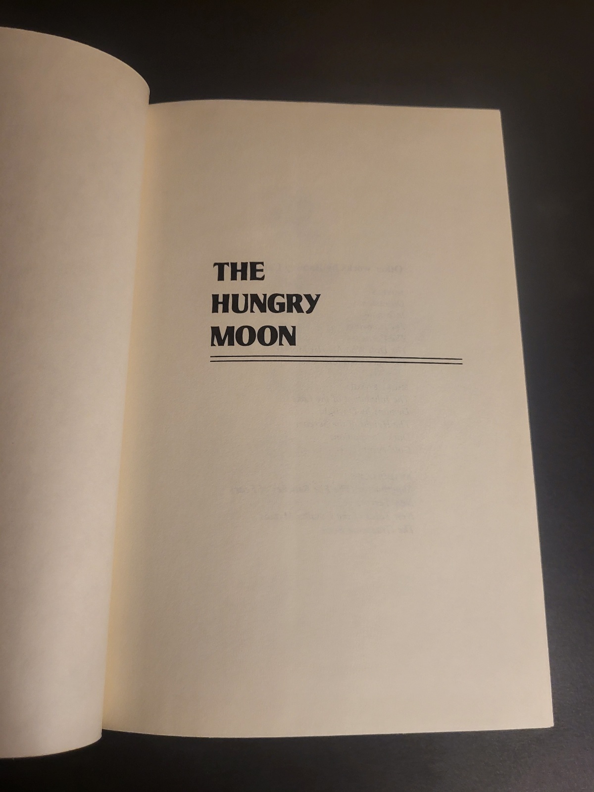 The Hungry Moon by Ramsey Campbell 1986 2nd Printing Hardcover