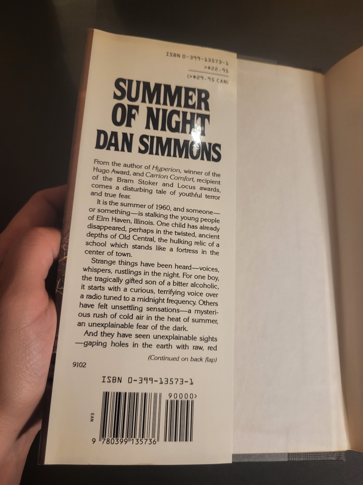 Summer of Night by Dan Simmons 1st Printing Horror Hardcover Putnam 1991