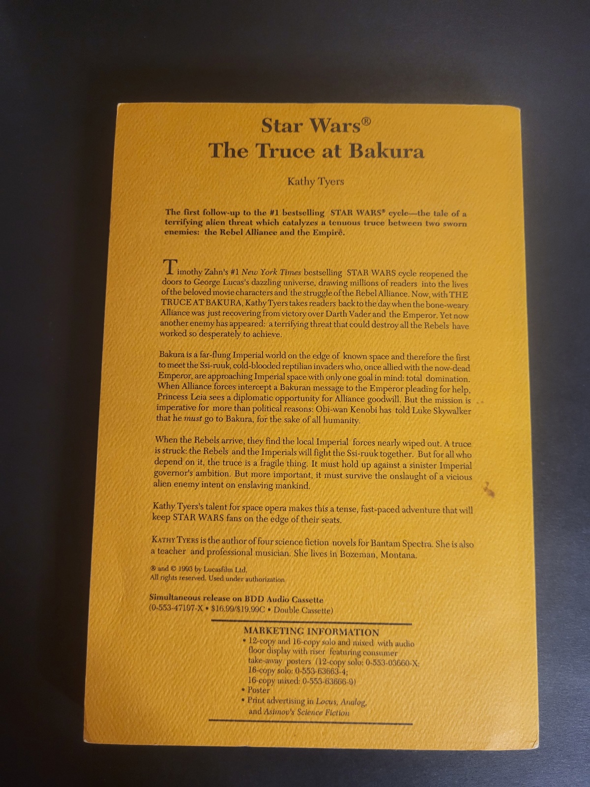 Star Wars: The Truce at Bakura by Kathy Tyers Uncorrected Proof 1994