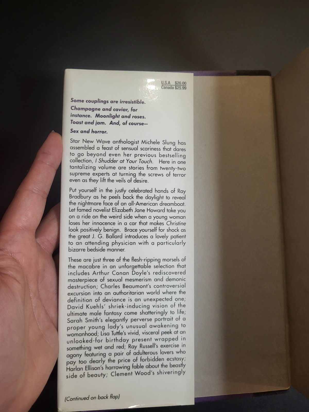 Shudder Again: 22 Tales of Sex and Horror edited by Michele Slung 1st Printing 1993