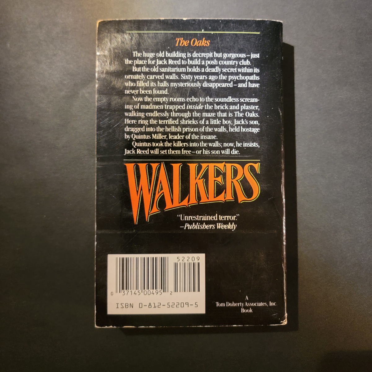 Walkers by Graham Masterton 1990 Tor Horror Paperback