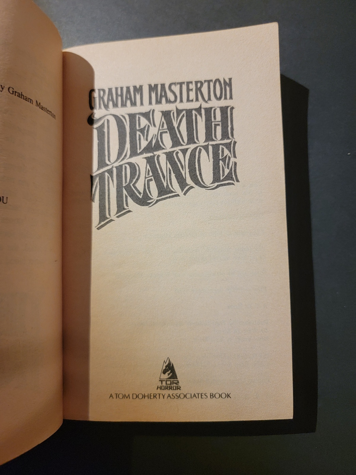 Death Trance by Graham Masterton 1986 Tor Horror Paperback