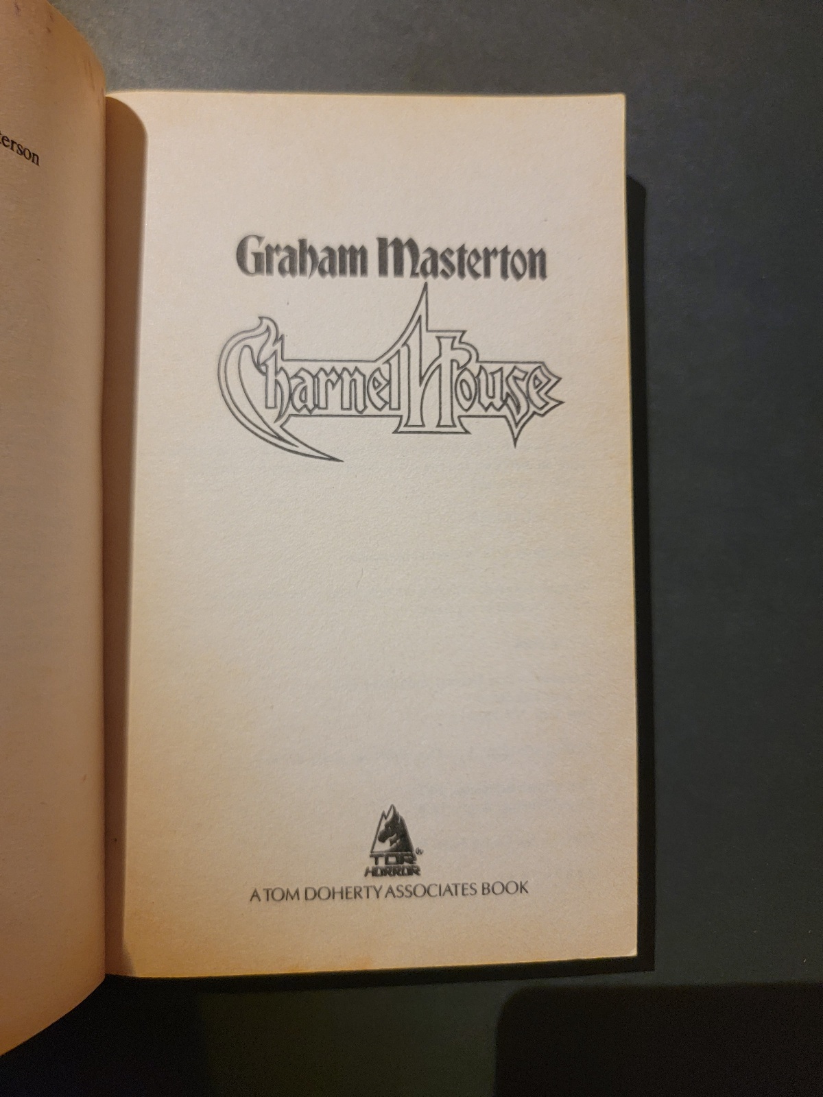 Charnel House by Graham Masterton 1988 Tor Horror Paperback