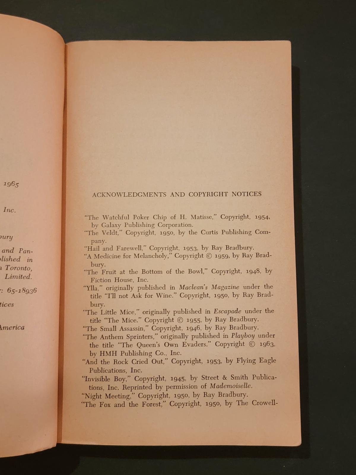 The Vintage Bradbury V-294 Intro by Gilbert Highet 1965