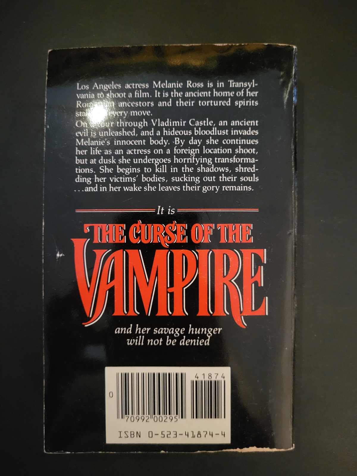 The Curse of the Vampire by Karl Alexander 1982 1st Printing 3D Cover Pinnale Books