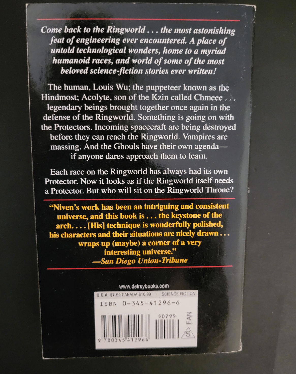 Larry Niven The Ringworld Series – 3 paperbacks Del Rey Set 1980s