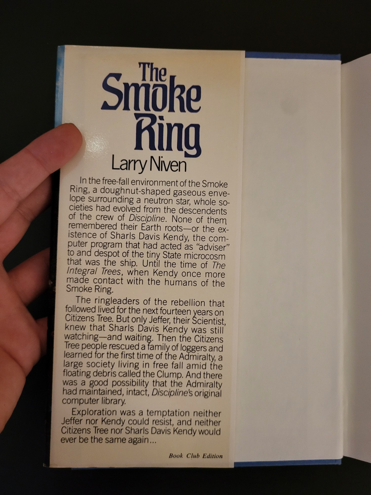 The Smoke Ring by Larry Niven Book Club Edition 1987 Del Rey