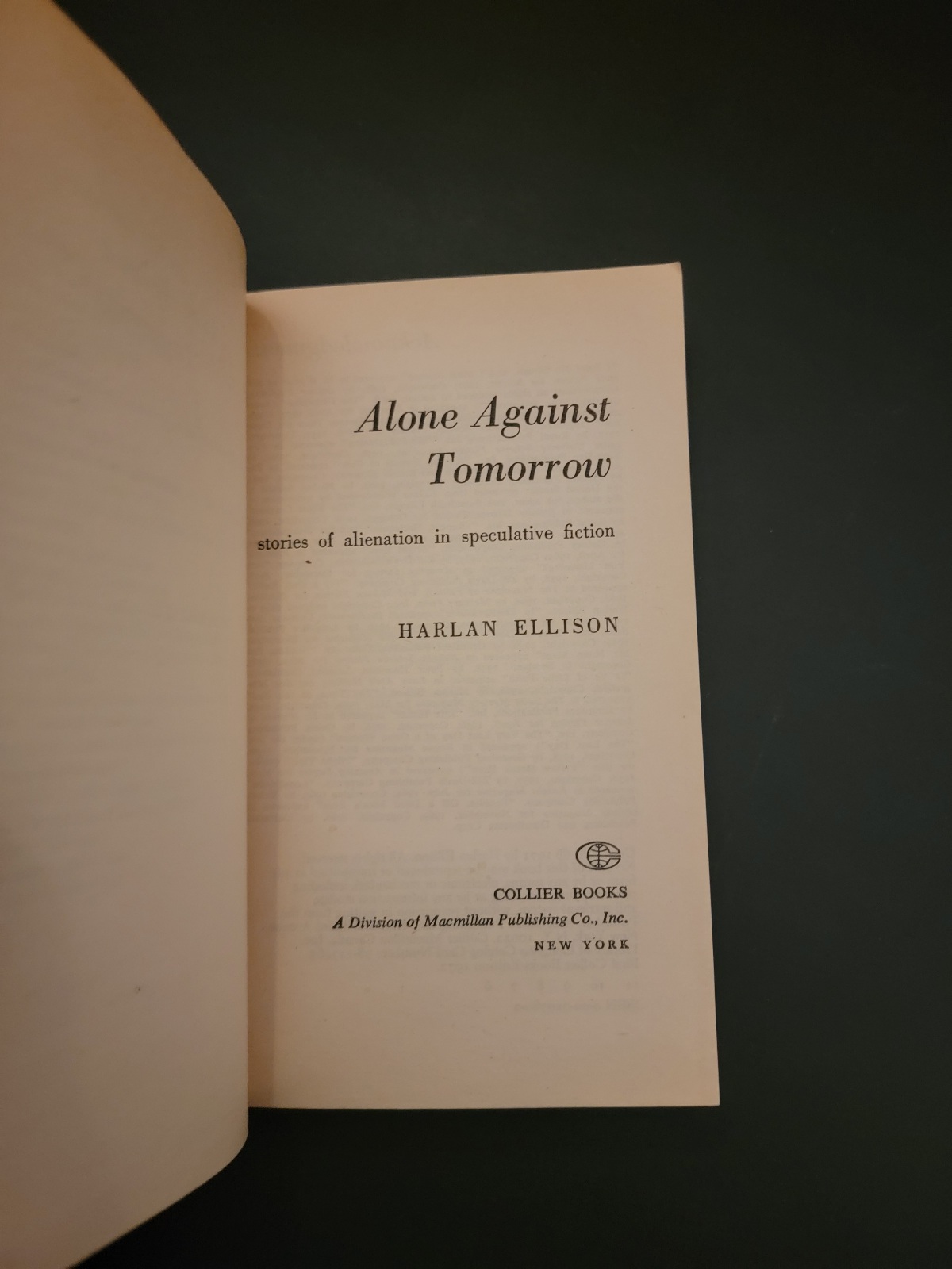 Alone Against Tomorrow by Harlan Ellison 1979 Science Fiction Paperback