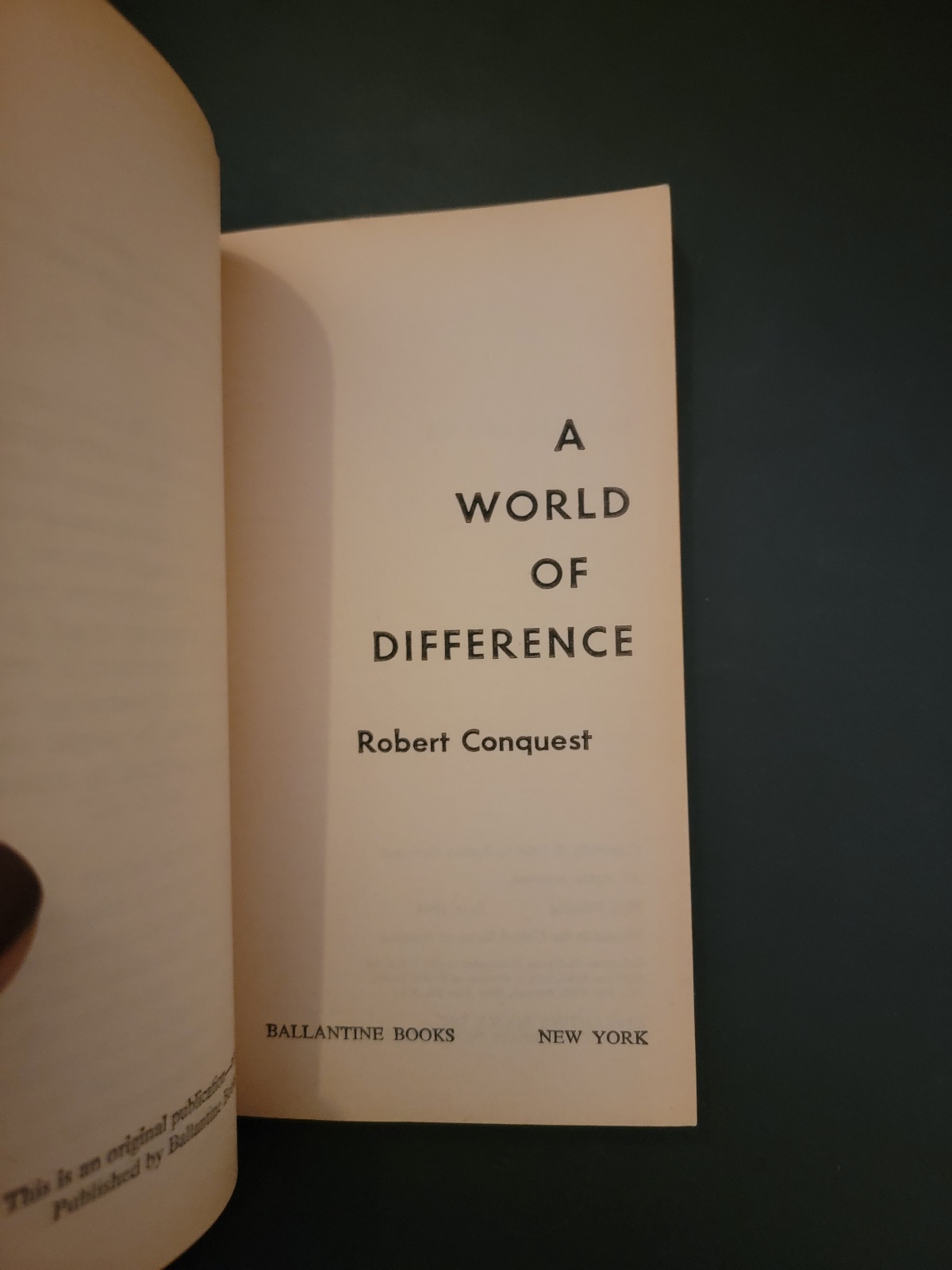 A World of Difference by Robert Conquest 1964 Science Fiction Paperback