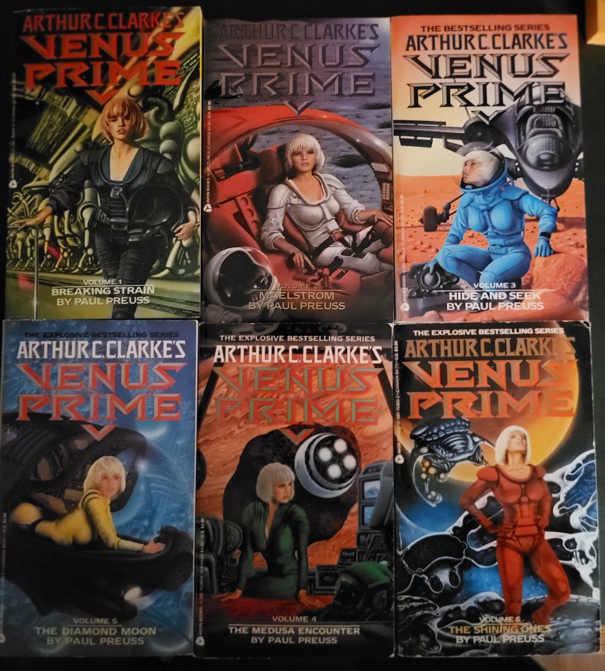 Arthur C. Clarke’s Venus Prime Set Volumes 1-6 Avon Science Fiction 1987 Paperbacks