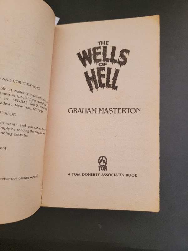 The Wells of Hell by Graham Masterton 1982 Tor Horror Paperback