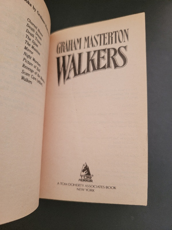 Walkers by Graham Masterton 1990 Tor Horror Paperback