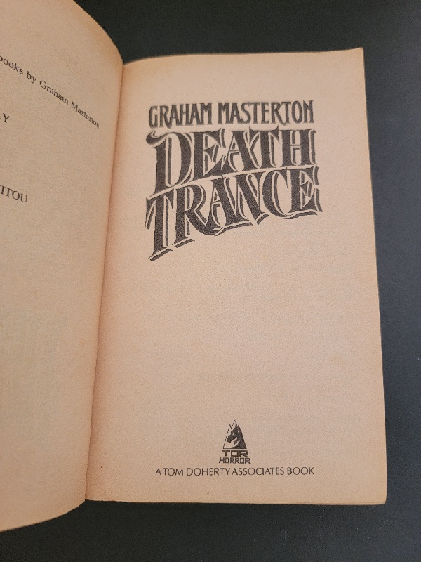 Death Trance by Graham Masterton 1986 1st Tor Printing Paperback Horror