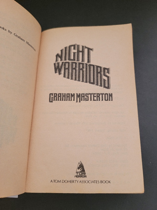 Night Warriors by Graham Masterton 1987 1st Printing Horror Tor Paperback