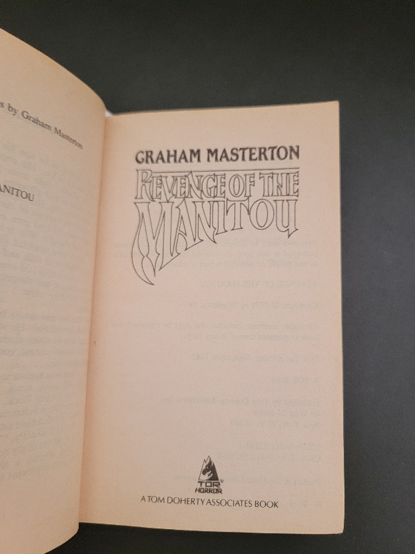 Revenge of the Manitou by Graham Masterton 1982 Tor Horror