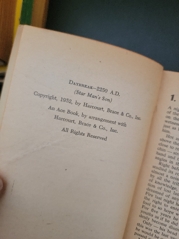 Daybreak -2250 A.D. by Andre Norton Ace 1952