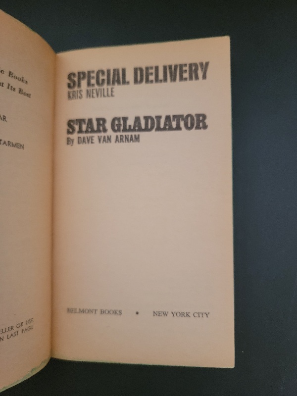 Belmon Double : Special Delivery by Kris Neville’s / Star Gladiator by Dave Van Arnam 1967