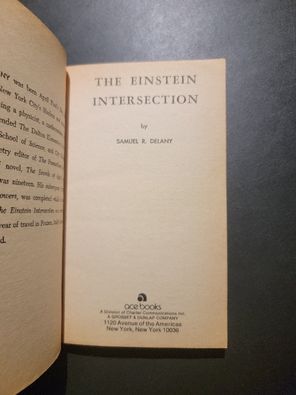 The Einstein Intersection by Samuel R. Delany 1967 Ace Paperback