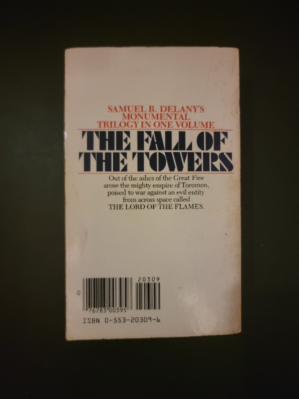 The Fall of the Towers by Samuel R. Delany 1982 Bantam Books Science Fiction Paperback