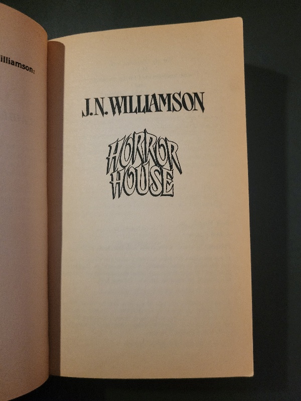 Horror House by J. N. Williamson 1981 BMI Horror Paperback