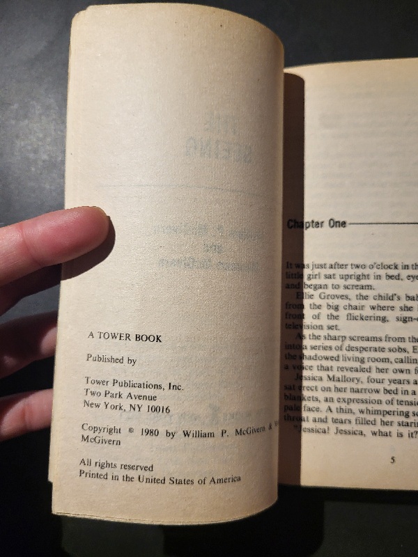 The Seeing by William P. McGivern & Maureen McGivern 1980 Tower Paperbacks from Hell Horror