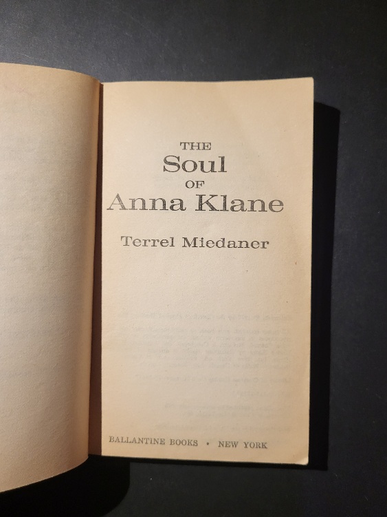 The Soul Of Anna Klane by Terrel Miedaner 1978 1st Printing Ballantine Books Horror