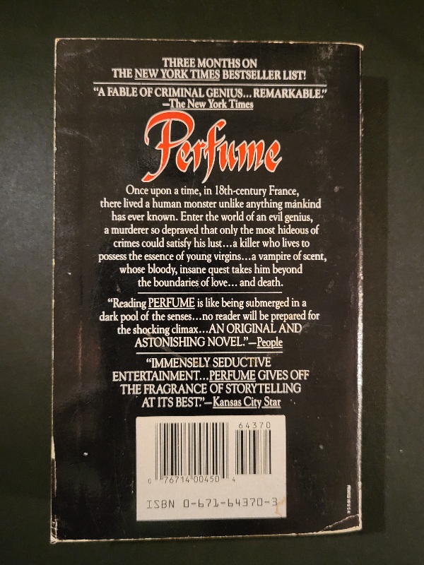 Perfume: The Story of a Murderer by Patrick Suskind 1987 Pocketbook Horror Paperback