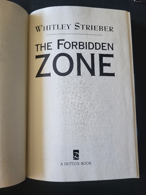 The Forbidden Zone by Whitley Strieber 1993 First Printing Dutton Hardcover