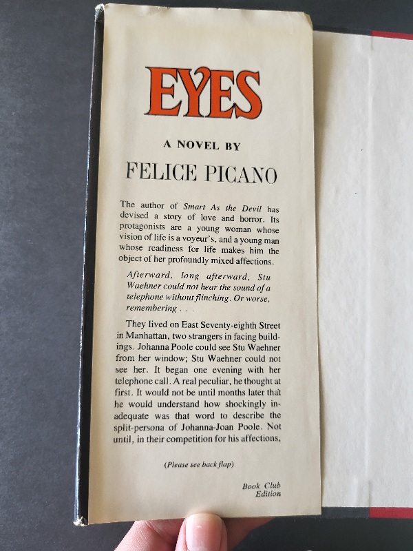 Eyes by Felice Picano 1975 BCE Arbor House Hardcover