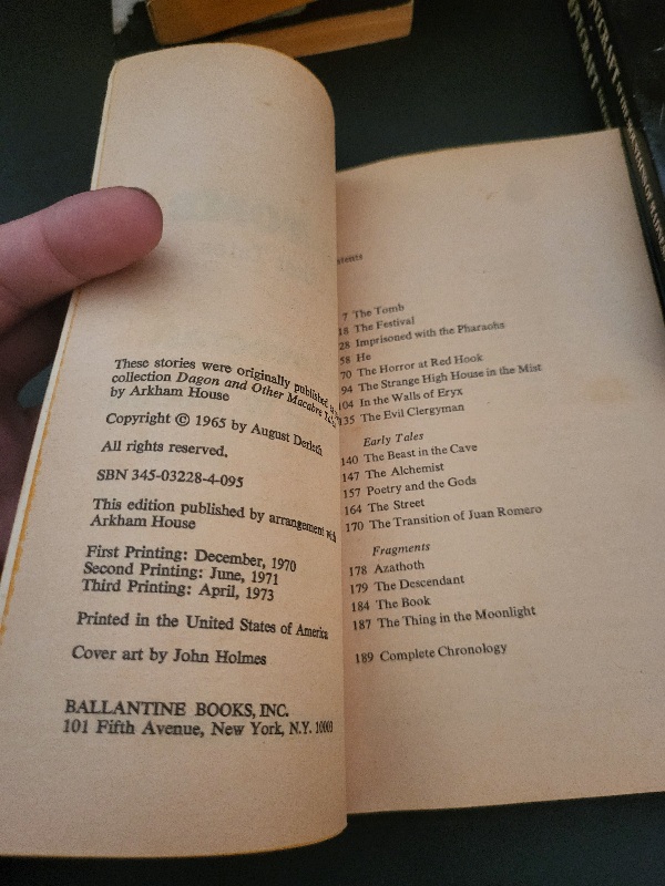 The Complete Ballantine 1977 Edition with John Holms H.P. Lovecraft Tales of Chtulu Books Set