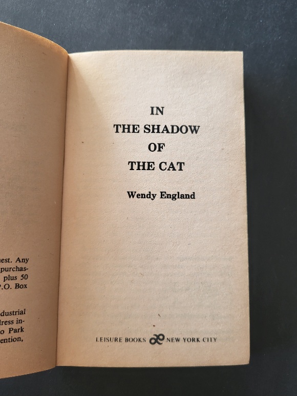 In The Shadow of the Cat by Wendy England 1980 Leisure Occult Paperback Horror