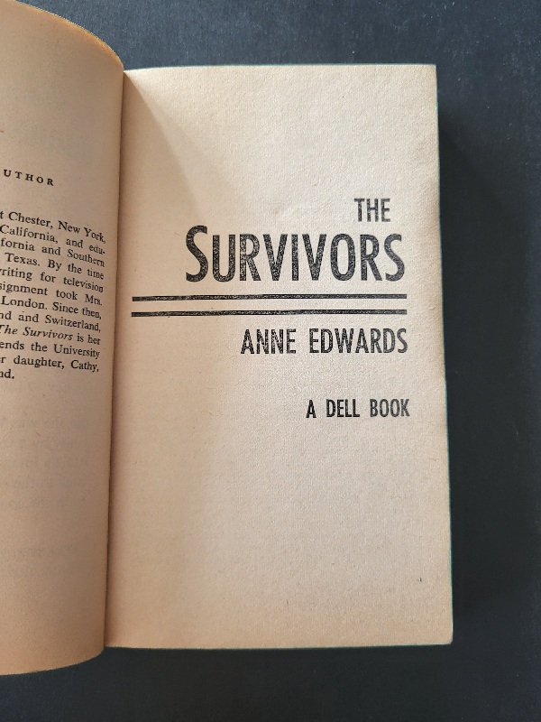 The Survivors by Anne Edwards 1974 Dell Horror Paperback