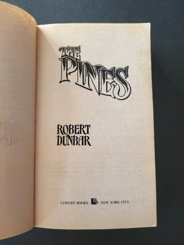 The Pines by Robert Dunbar 1989 Leisure Horror Paperback