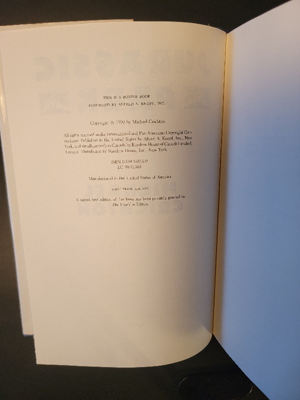 Jurassic Park by Michael Crichton First Trade Edition Hardcover Knopf 1990 Horror Science Fiction