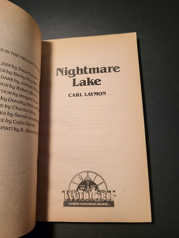 Twilight: #11 Nightmare Lake by Carl Laymon April 1983 1st Printing Dell Paperback YA Horror