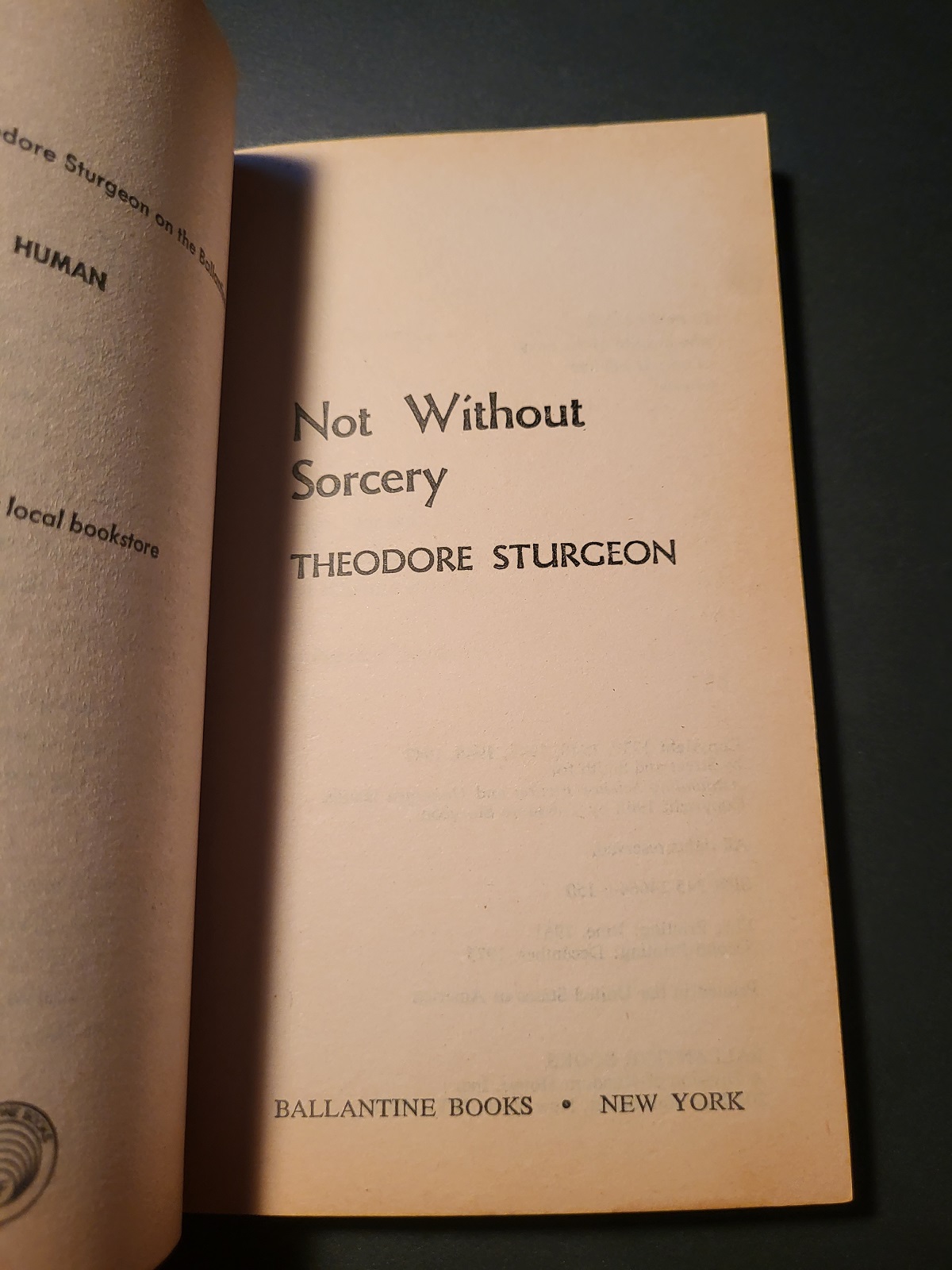 Not Without Sorcery by Theodore Sturgeon 2nd Printing 1975 Ballantine Science Fiction Paperback