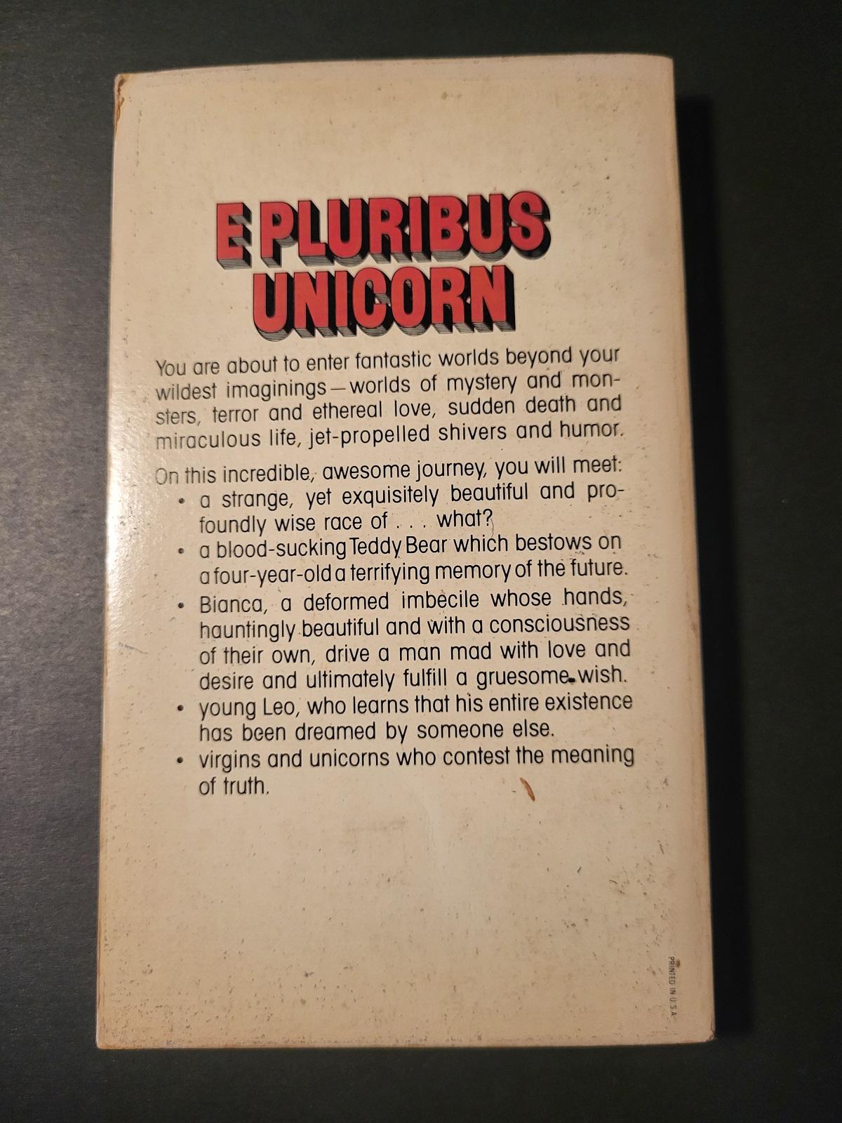 E Pluribus Unicorn by Theodore Sturgeon 1977 Pocket Science Fiction Paperback