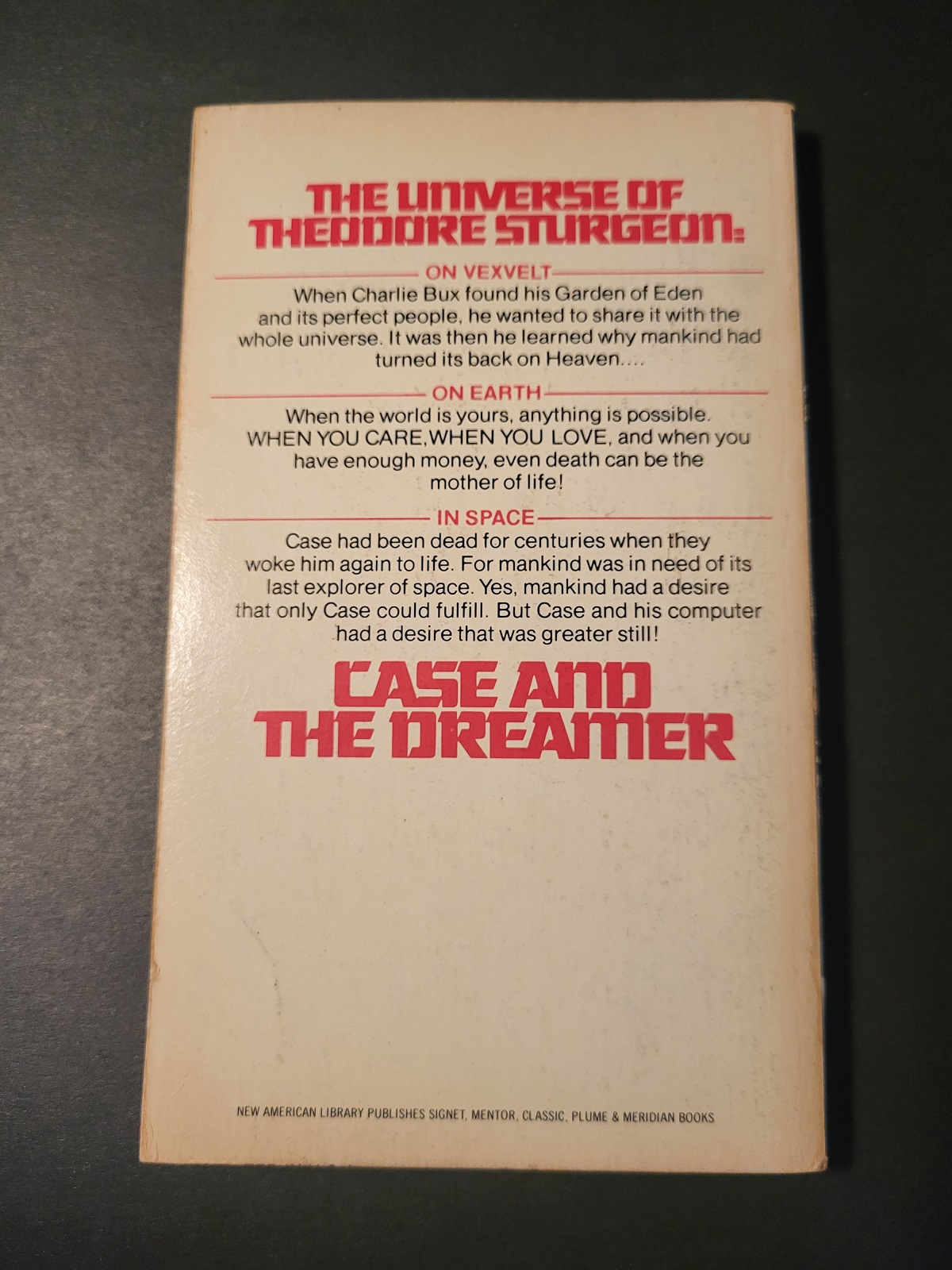 Case and the Dreamer by Theodore Sturgeon 1st Printing 1974 Signet Q6074 Vintage Science Fiction Paperback