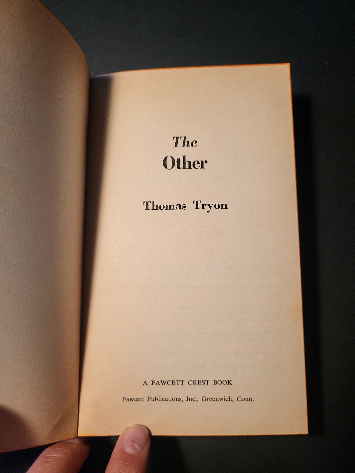 The Other by Thomas Tryon 1972 Fawcett Paperback Horror