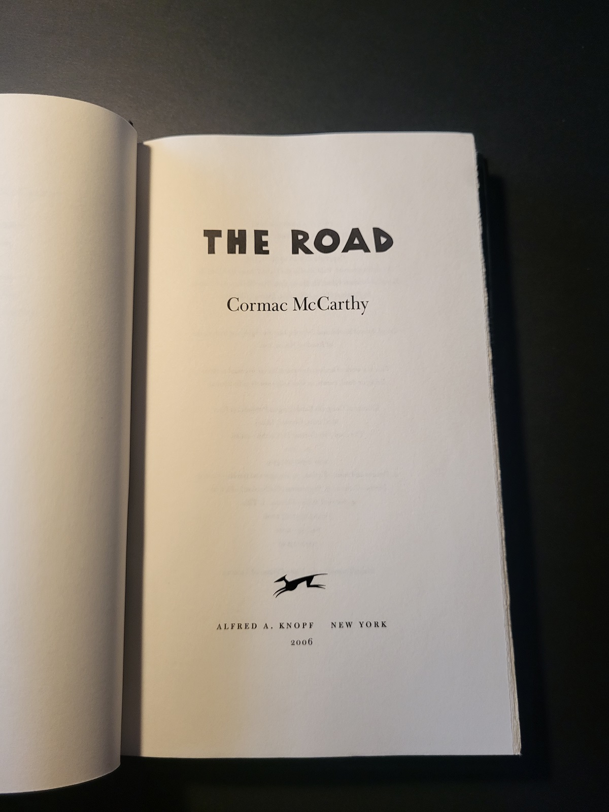 The Road by Cormac McCarthy First Edition 2006 Alfred Knopf Horror Hardcover