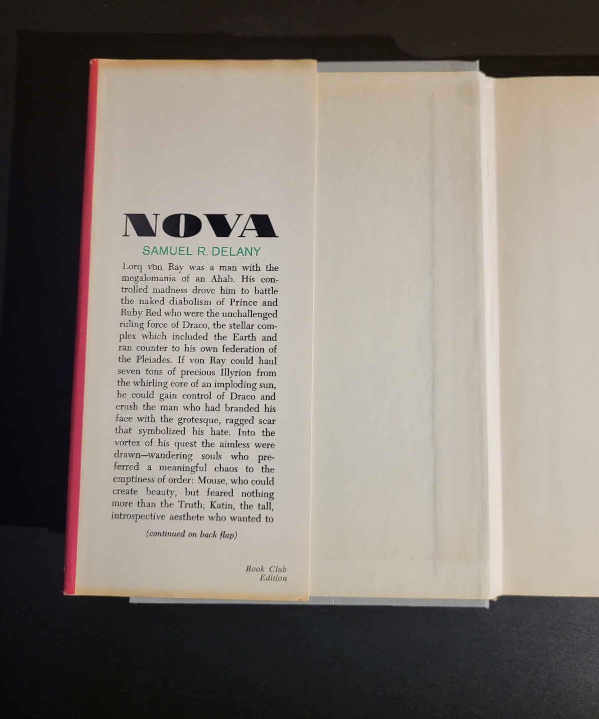 Nova by Samuel R. Delany 1968 Book Club Edition Hardcover Science Fiction